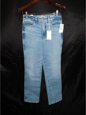 Good American 4 27 NWT Good Curve Straight Leg Blue Jeans Sculpting Denim NEW